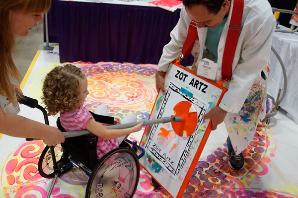 Floor mural by  Zot Artz Art Happening using adapted art tools
