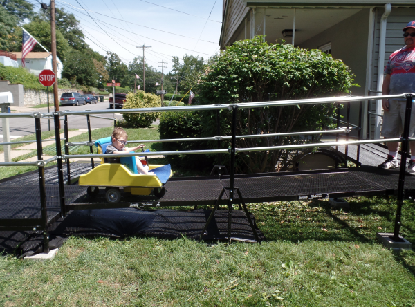 4-year-old Nate testing out his new Amramp modular ramp