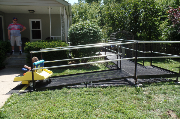 4-year-old Nate testing out his new modular Amramp ramp