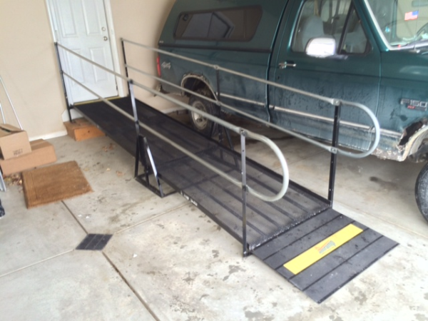 The Amramp modular ramp that was reinstalled after the fire