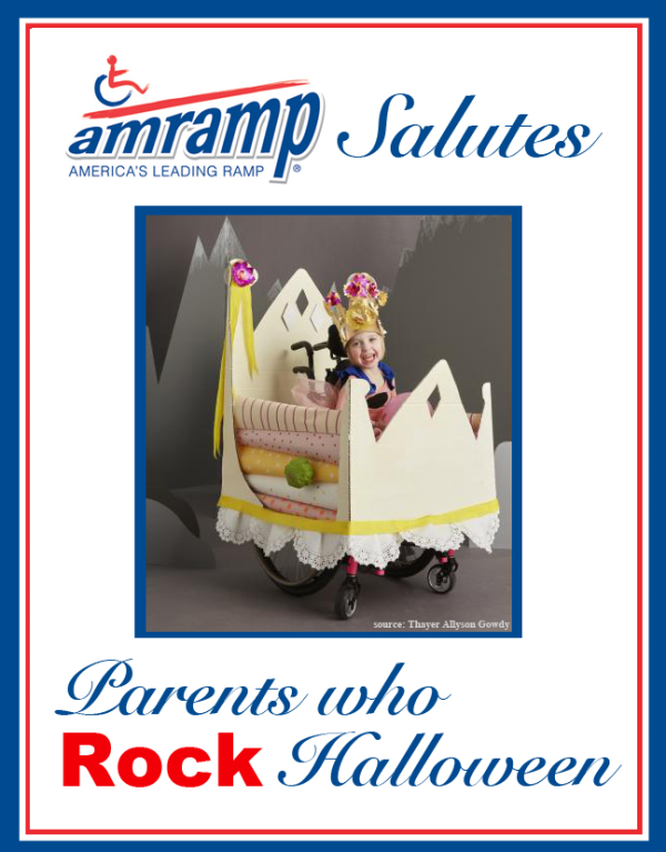 Amramp Salutes Parent Who Rock Halloween Award for Princess and the Pea Wheelchair Halloween Costume