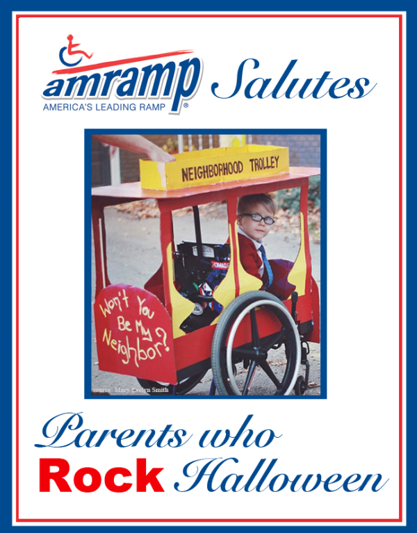 Amramp Salutes Parent Who Rock Halloween Award for Mr. Rogers Wheelchair Halloween Costume