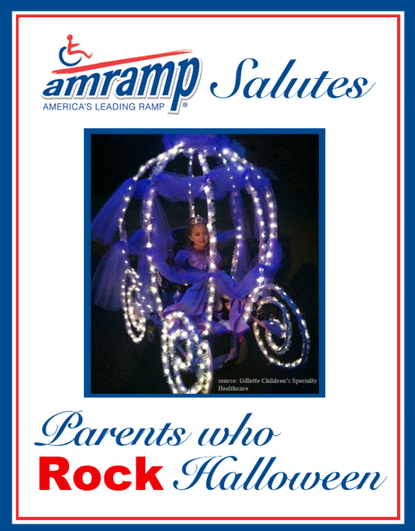 Amramp Salutes Parent Who Rock Halloween Award for Cinderella Wheelchair Halloween Costume
