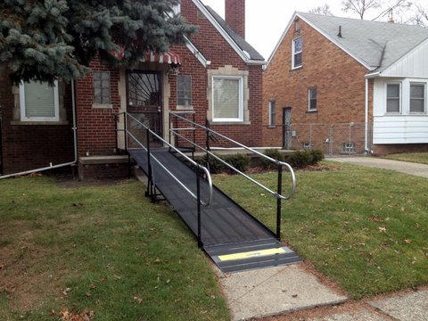 Amramp Wheelchair ramp for 8 year old girl caught in cross fire while riding her bike near her house